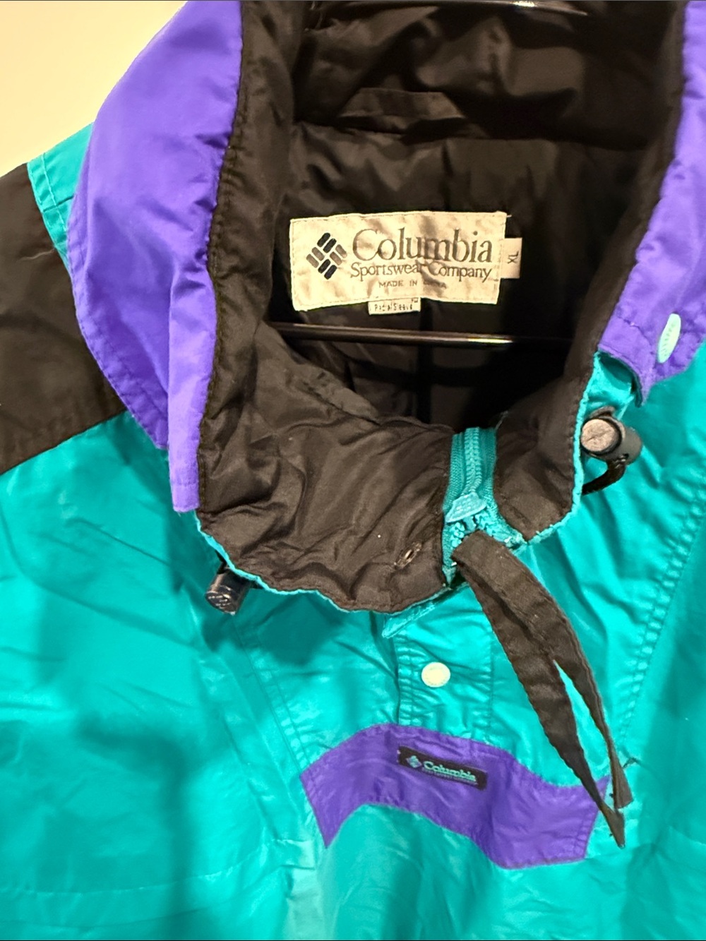 Columbia Teal & Purple Men’s Windbreaker Pullover